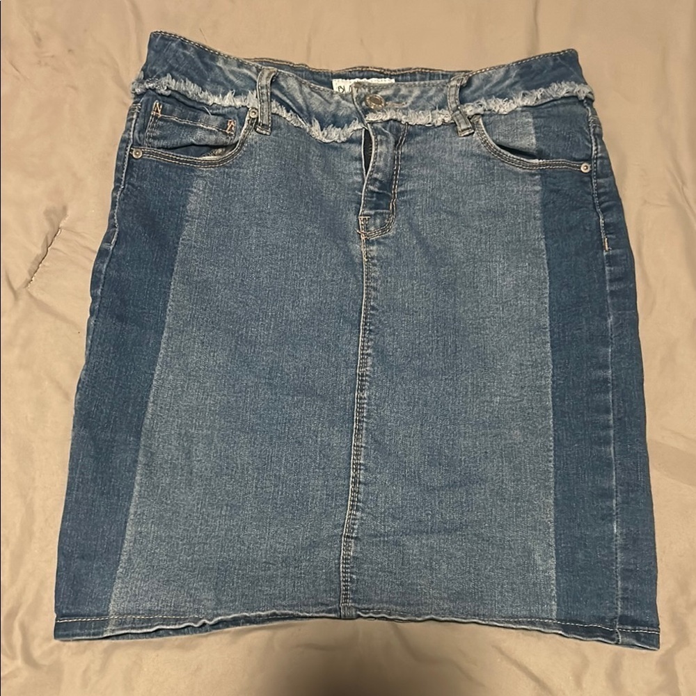 Blue Jean Knee-Length Pencil Skirt for Casual Wear